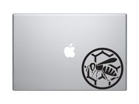 Bee Icon #1- Local Colony Honeycomb Honey Nectar Hive - 5" Black Vinyl Decal Sticker Car Macbook Laptop