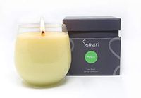 SANARI – Organic Aromatherapy Candles, Stemless Wine Glasses, Zen Candles, Fragrance Free, Non Toxic, Essential Oils, Non GMO Soy, Vegan & Made in The USA - Lime, Basil & Sage, 8oz