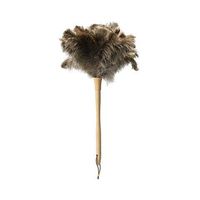 Ostrich Feather Duster,Long Ostrich Feather Duster Fluffy Natural Genuine Ostrich Feathers and Eco-Friendly Reusable Wooden Long Handheld large Ostrich Feather Duster Cleaning,Gray Brown 24 inch 1Pack