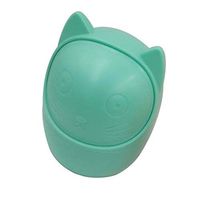 SM SunniMix Office Desktop Waste Bin Wastebasket Garbage Rubbish Table Can Swing Lid Cat - Green