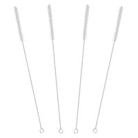 GFDesign Drinking Straw Cleaning Brushes Set 15" Extra Long 10mm Extra Wide Pipe Tube Cleaner Nylon Bristles Stainless Steel Handle - 15" x 3/8" (10mm) - Set of 4