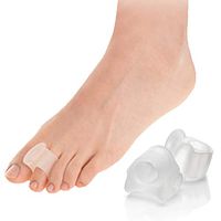 Toe Separators Hammer Toe Straightener - 4-Pcs Big Toe Spacers - Splint for Overlapping Toes - Split Crooked Toes - Reduce Foot Pain and Bottom Rubbing, Crystal