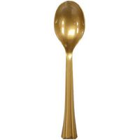 Hannah K Gold Plastic Soupspoons Heavy Duty Cutlery 51ct.