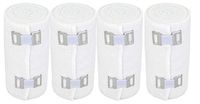 Nexskin 4" Organic Latex Free American Cotton - Comfort Elastic Bandage with Clip Fasteners - White, 4 Pack
