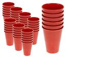 Handi-Ware Bulk Multi-Pack Melamine Blend 6" Wave 18oz Tumblers - Break-Resistant - Indoor/Outdoor Party Cups - Large Gatherings - by Unity (Red, 48)