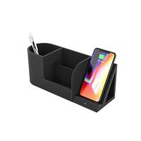 Malltop Consumer Electronics, Four-in-one Pen Container Qi Stand Wireless Fast Charger Multi-Function Desktop
