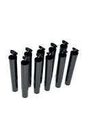 Daily Rolling 109mm Tube Doob Vial Waterproof Airtight Smell Proof Odor Sealing Container - Set of 10 (Black)