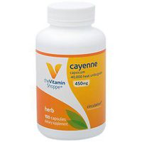 The Vitamin Shoppe Cayenne 450MG (Capsicum), Promotes Cardiovascular Health Circulation Support, 40,000 Heat Units/Gram (100 Capsules)
