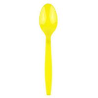 Heavyweight Plastic Spoons, Yellow (w/textured handle) - 1000 count