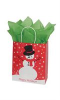 100 Sprinkles Gifts Medium Snowman Merry Christmas Happy Holidays Gift Bag Bags 8 ¼”L x 4 ¾”D x 10 ½”H