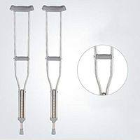 Sisyria Durable Underarm Walking Crutches with Comfort Handgrips Soft Axilla Support Non-Slip Tips, 9 Gears Adjustable 115-135cm Walking Sticks