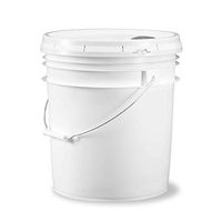 Ropak USA 5 gallon Food Grade White Plastic Bucket with Handle & Pour Spout Lid - Set of 3