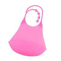 Bonarty Silicone Adults Bib - Reusable & Washable, Mealtime Clothing Protector, Waterproof - Pink