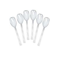 Party Essentials Hard Plastic 9" Serving Spoons, Clear, 12 Count