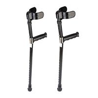 HYRL Aluminum Alloy Adjustable Forearm Crutches Elbow Disabled Walking Stick Telescopic Adjustment Anti-Slip Crutches,B