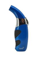 Scorch Torch Butane Satin Finish Stainless Steel Curved Refillable Lighter (Blue)