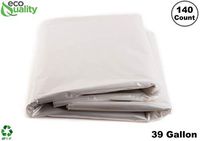 EcoQuality 39 Gallon Heavy Duty Clear Large Trash Bags (140 Count) - Yard Trash Bags, Great for Leaves, Lawn and Leaf Bags, Recycling Garbage Bags, 1.5 Mil (39 Gallon - 140 Count)