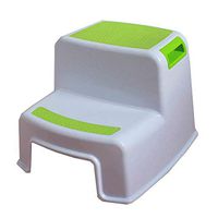 CJY Dual Height Step Stool for Kids Anti-Slip Toddler Step Stools Perfect for Potty Training, Bathroom, Bedroom and Kitchen Use for Children (Green)