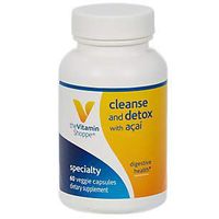 The Vitamin Shoppe Cleanse Detox with Acai Natural Cleansing Liver Support Blend, Promotes Intestinal Health Colon Care with Herbs Extracts (60 Veggie Capsules)