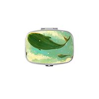 Udoosun Whale Whales in The Sky Custom Personlized Rectangular Tablet Medicine Pocket Purse Travel Pill Vitamin Decorative Box Case Holder