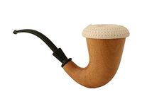 Block Meerschaum Pipe - Calabash - Sherlock Holmes Pipe - Hand Made from The African Mahogany Wood - 100% Block Genuine Meerschaum Insert Bowl - Smoking Tobacco Pipe - X Large
