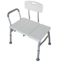 Goujxcy Tub Transfer Bench,Adjustable Handicap Shower Chair with Arms and Backs,Heavy Duty Bariatric Tub Transfer Bench,330 lbs Capacity, White