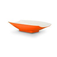 Bon Chef 53702-2ToneOrange Melamine Curves Bowl, Orange Outside/White Inside