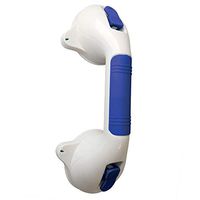 Mars Wellness Suction Grab Bar - Bathroom Shower Balance Handle - Dual Locking Indicators - Safety Rail Support - Handicap, Seniors, Kids, Elderly, Injured - Non Skid Material - 11.5"