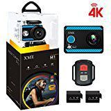 4K Action Camera Wifi - XME Ultra HD Waterproof Sports Camera Underwater DV Camcorder 2" LCD Screen 170 Ultra Wide Angle Lens Recorder 2 Rechargeable Batteries, Outdoor Video Accessories Kits