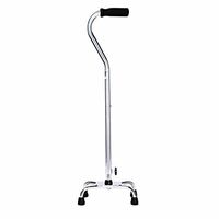 Crutches Canes Four-Legged Adjustable Aluminum Walker Lightweight Non-Slip Suitable for The Elderly People with Reduced Mobility Maximum Weight 100kg Silver