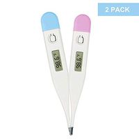 Digital Thermometer, 2 Pack Waterproof Temperature Thermometer Armpit Rectal Oral Thermometer for Adults and Baby Household LCD Screen Basal Body Thermometer