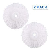 2 Replacement Mop Micro Head Refill for 360° Spin Magic Mop Round Shape Standard Size(White)