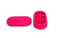 Six (6) Compartment Portable Silicone Pill Box (Pink)