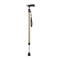 Crutches Aluminum Adjustable Walking Stick Lightweight Anti-Slip Walking Stick Walker Walking Stick Old Man Walking Stick Gold Blue Pink Purple (Color : Gold, Size : 71cm)