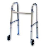 Fixed Wheel Dual Paddle Adult Folding Walker with Glides - 1 case (2 Each)