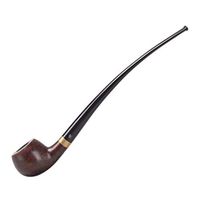 Zwq&zj Long Handle Tobacco Pipe, Curved Reading Solid Wood, Men's Smoking Pipe
