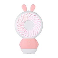 Shmei US Fast Shippment Mini Handheld Fan,USB Rechargeable Light Mini Fan with Base for Travel,ffice Room Household, Bunny Design 2 Speed Adjustable