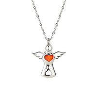 Women Silver Plated Angle Wings Dag Paw Love Heart Pearl Cage Pendant Necklace Beautiful Bright Cute Stylish For gift Simple Lovely Beads Comfortable Daily