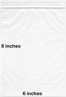 BNY Corner 2 Mil 6x8 Clear Plastic Zip Lock Bags, 6" x 8" Reloc Bag - 100 Counts