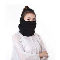 Flyusa Autumn Winter Anti-dust Windproof Mouth Mask Neck Warmers Face Ear Warmers Unisex for Men and Women,Black