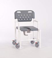 IPU ELT8250 MS Mid-Size Elite Rolling Shower Chair Commode for use Over Toilet, Bedside and in The Shower (Gray)