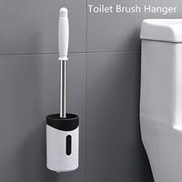 Malu1 Toilet Brush Bracket,Toilet Cleaning Brush Bathroom Toilet Bowl Brush Set(White)…