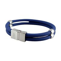 Power Ionics Health Titanium Magnetic Bracelet for Men energy Double Wristband for Women 3000ion Blue 8.5" (22 Centimeters)