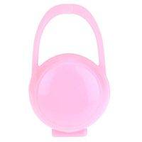 Healifty Pacifier Storage Portable Baby Pacifier Nipple Shield Finger Playing Box Holder Case Storage for Boys Girls Travel (Pink)