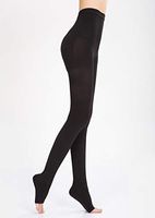 BriteLeafs Opaque Compression Stocking Pantyhose Therapeutic 15-20 mmHg Open Toe - Moderate Support Gradient Compression, Professional Grade (X-Large, Black)