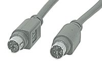 6 FOOT LONG PS/2 6-PIN MINIATURE DIN, MALE TO MALE CABLE