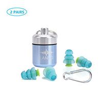 LANVO Noise Cancelling Ear Plugs for Sleeping - Reusable Silicone Ear Plugs for Studying, Hearing Protection Ear Plugs for Working Shooting Snoring Motorcycles and Swimming- 2 Pairs with Travel Case