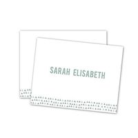 Triangles Personalized Note Cards - Green
