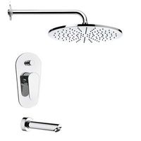 Remer TSF2141-CR TSF2141 Peleo Modern Round Tub and Shower Faucet Set, Polished Chrome