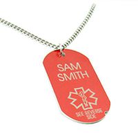 My Identity Doctor - Custom Engraved Medical Alert ID Dog Tag, Aluminum - Blue